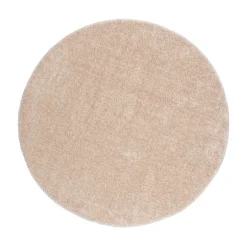 Hochflor Teppich Rund - Glazy Beige Creme