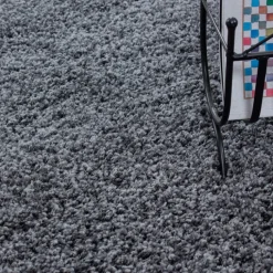 Hochflor Teppich Rund - Life Grau