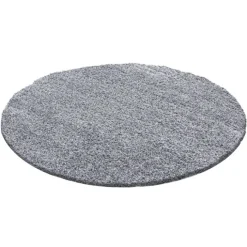 Hochflor Teppich Rund - Life Hellgrau