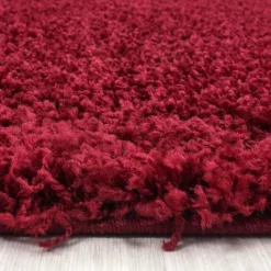 Hochflor Teppich Rund - Life Rot