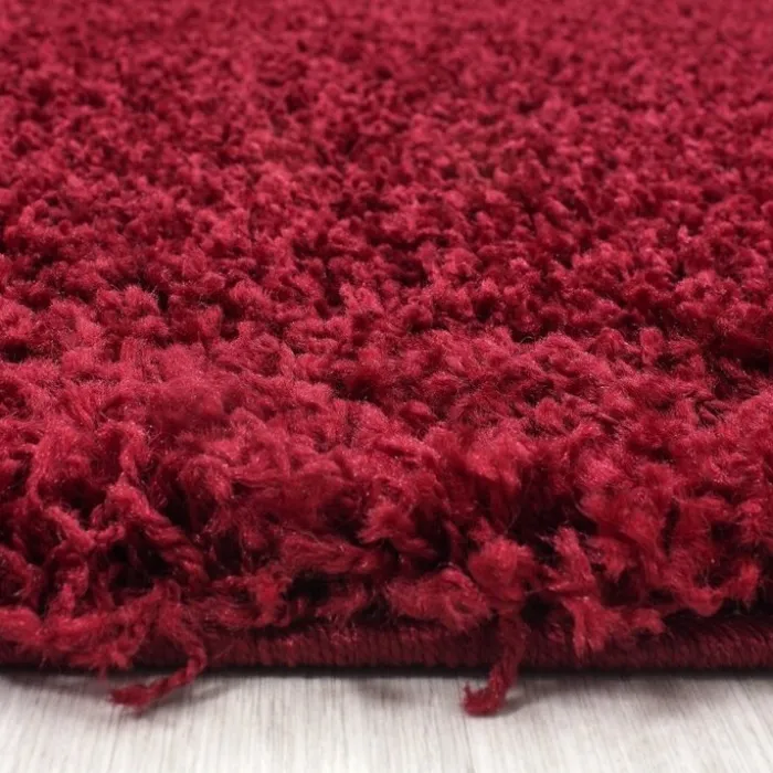 Hochflor Teppich Rund - Life Rot