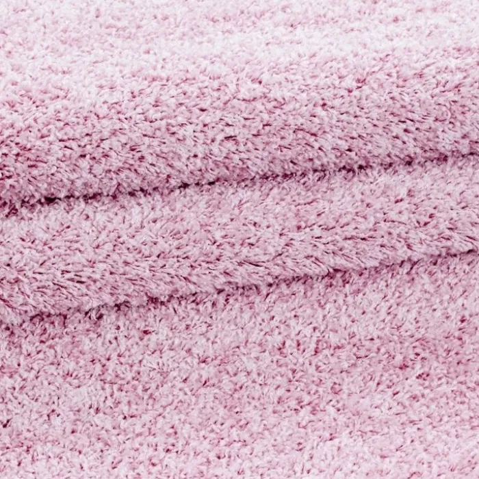 Hochflor Teppich Rund - Life Rosa