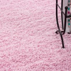 Hochflor Teppich Rund - Life Rosa