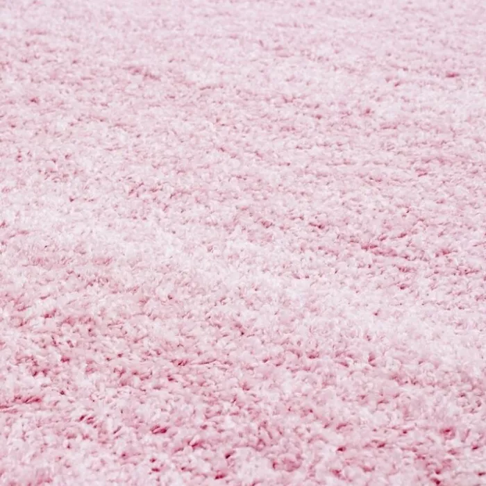 Hochflor Teppich Rund - Life Rosa