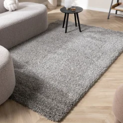 Hochflor Wohnzimmer Teppich - Yves Grau