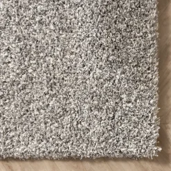 Hochflor Wohnzimmer Teppich - Yves Hellgrau