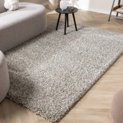 Hochflor Wohnzimmer Teppich - Yves Hellgrau