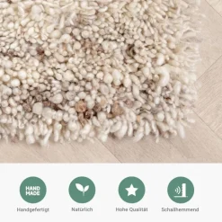 Hochflor Wollteppich - Royal Creme Meliert