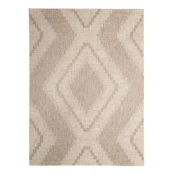 In- & Outdoor Jute Teppich - Atlas Diamond Braun Creme