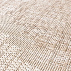 In- & Outdoor Jute Teppich - Atlas Diamond Braun Creme