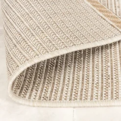 In- & Outdoor Jute Teppich Rund - Nomad Melange Creme