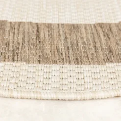 In- & Outdoor Jute Teppich Rund - Nomad Edge Creme