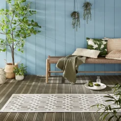 In- & Outdoor Läufer - Piatto Mataro Creme Weiß - 66x230cm