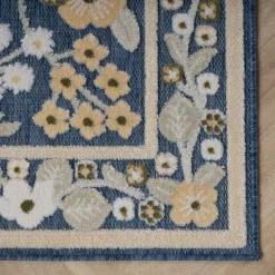 In - & Outdoorteppich - Bloom Oriental Blau