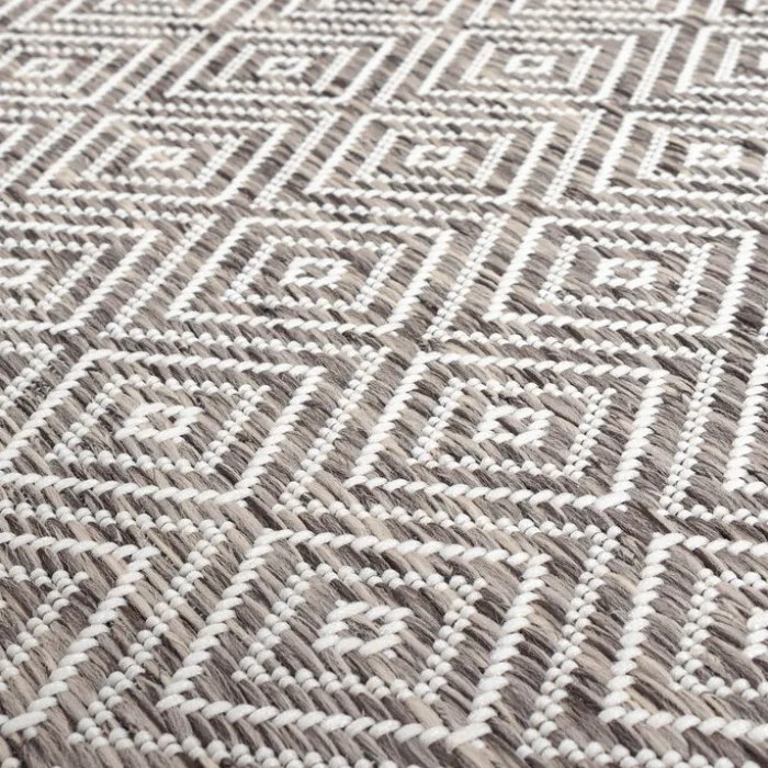 In- & Outdoor Teppich Quadrat - Summer Tile Hellgrau