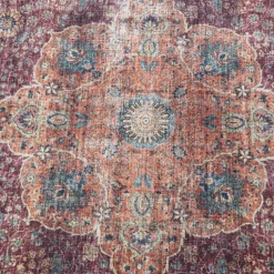 In- & Outdoor Teppich Rund - Kairo Medaillon Bordeaux Rot
