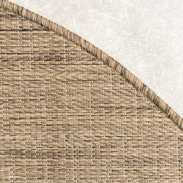 In- & Outdoor Teppich Rund - Malta Melange Natur