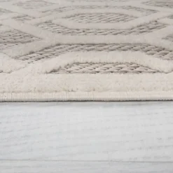 In- & Outdoor Teppich Rund - Piatto Mataro Creme Weiß - Ø 160cm