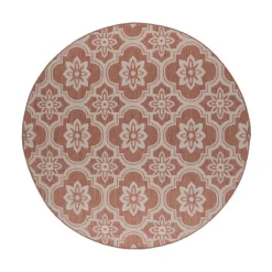 In- & Outdoor Teppich Rund - Rio Flower Rosa