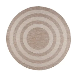 In- & Outdoor Teppich Rund - Sierra Frame Beige Creme