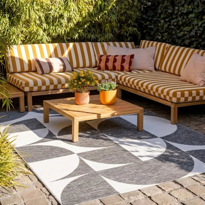In- & Outdoor Teppich - Summer Shapes Grau