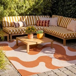 In- & Outdoor Teppich - Summer Swirl Terracotta