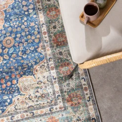 In- & Outdoor Teppich Vintage - Kairo Medaillon Dunkelblau Terra