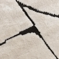 Japandi Teppich - Yori Blocks Creme Schwarz