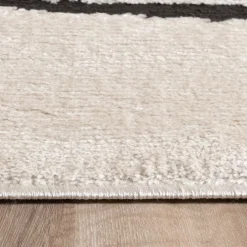 Japandi Teppich - Yori Lines Creme Schwarz