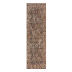 Jute Läufer - Mauro Vintage Braun Blau - 60x230cm