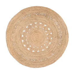 Jute Teppich Rund - Fair Rotan Natur