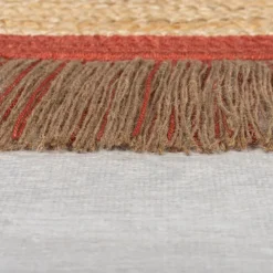 Jute Teppich Rund - Kahano Natur Terrakotta - Ø 180cm