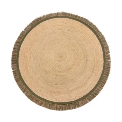 Jute Teppich Rund - Kahano Natur Grün - Ø 180cm