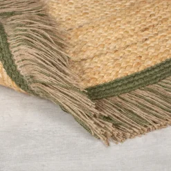Jute Teppich Rund - Kahano Natur Grün - Ø 180cm