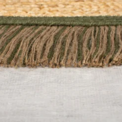 Jute Teppich Rund - Kahano Natur Grün - Ø 180cm