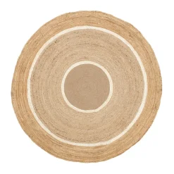 Jute Teppich Rund - Mirai Circle Weiss Natur