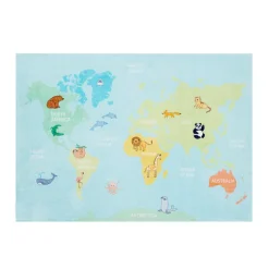 Kinderteppich - Globe Hellblau