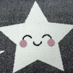 Kinderteppich Rund - Anna Sterne Grau