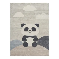 Kinderzimmer Teppich - Balou Panda Schwarz/Weiß
