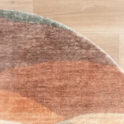 Moderner Teppich Rund - Field Terra Rot