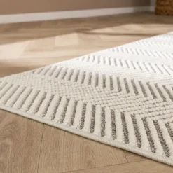Nachhaltiger Teppich - Lorre Lines Creme Grau