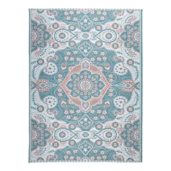 Outdoor Teppich Boho - Vedra Medaillon Blau