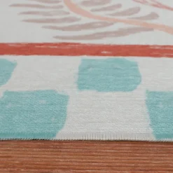 Outdoor-Teppich - Oasis Leaves Blau Rot