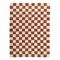 Retro Teppich - Gambit Braun Weiß