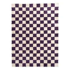 Retro Teppich - Gambit Violett Weiß