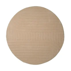 Runder Teppich Wohnzimmer - Charm Arches Beige
