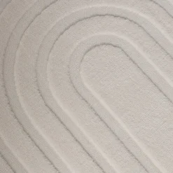 Runder Teppich Wohnzimmer - Charm Curves Weiß
