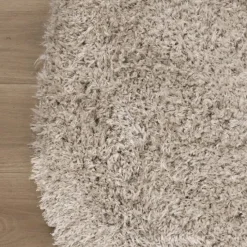 Shaggy Teppich Rund - Blaze Beige Grau