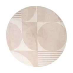 Skandinavischer Teppich Rund - Aurora Circles Beige