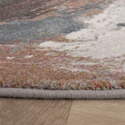 Teppich Abstrakt Rund - Xavier Wave Blau Rot